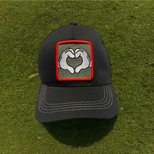 Hands making Heart Unisex Unbranded Trucker Hat Black Red One Size SnapBack NWOT
